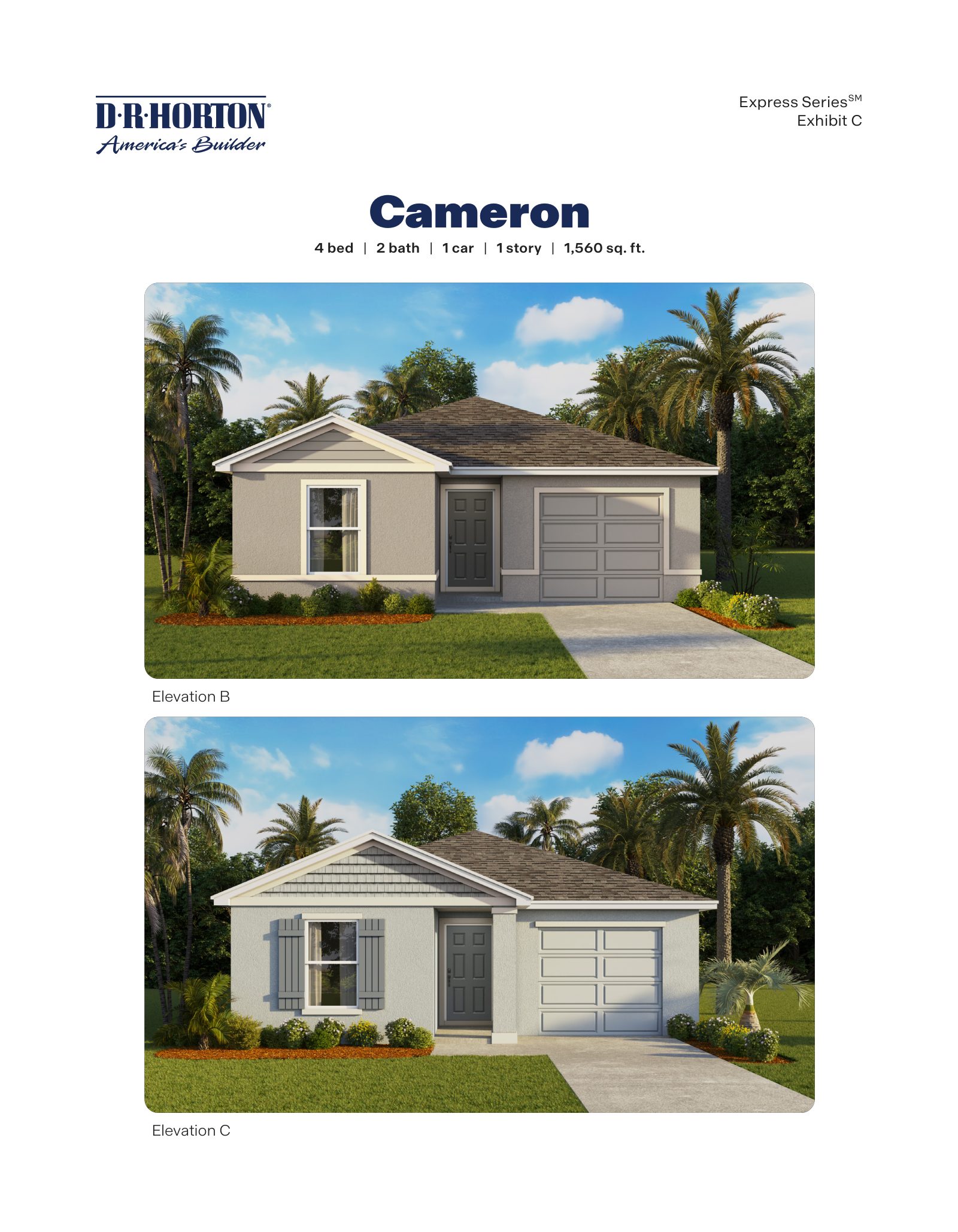 Cameron brochure, page 1 of 2