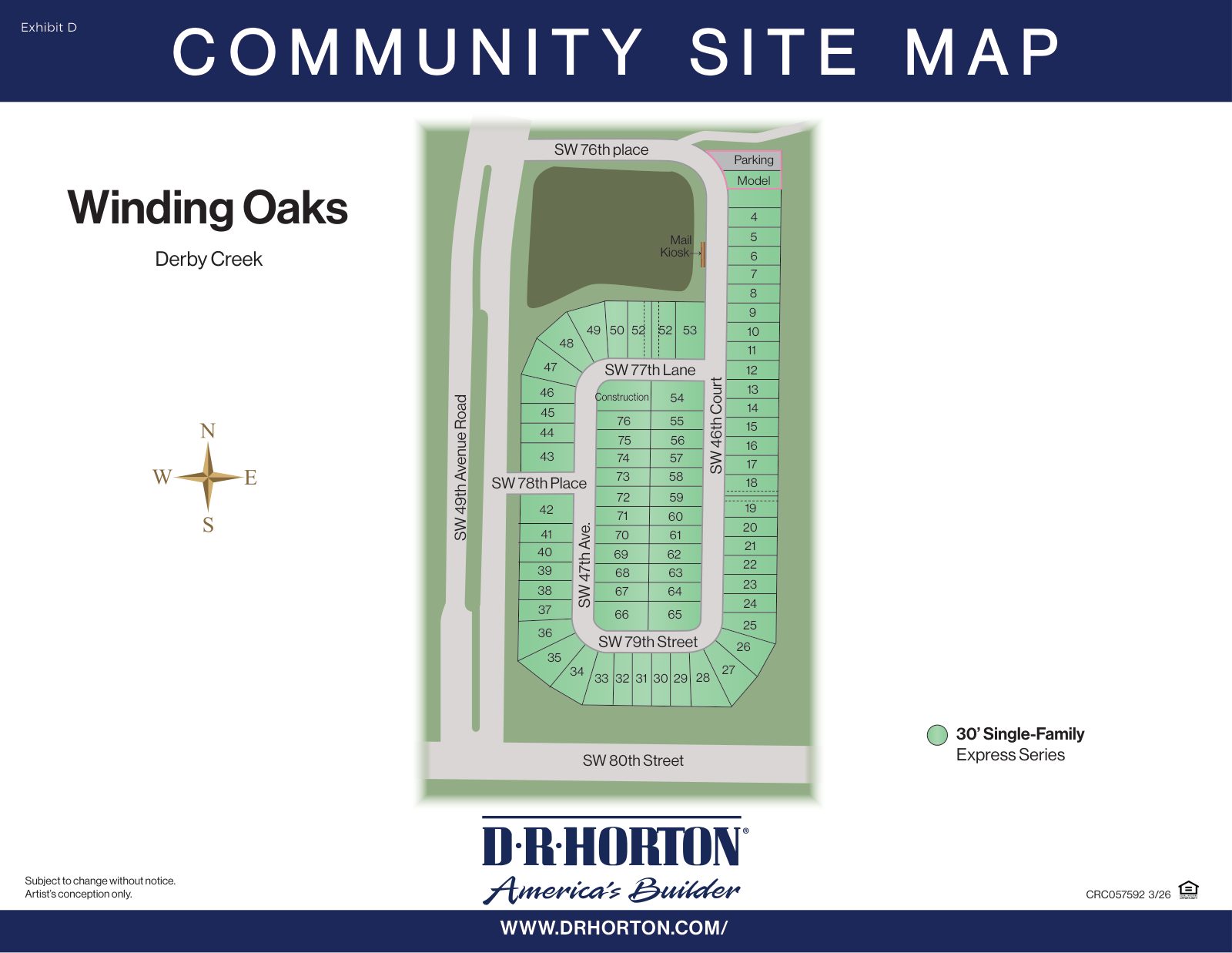 Winding Oaks - Derby Creek - Phase 2 Sitemap — homesite 15 marked