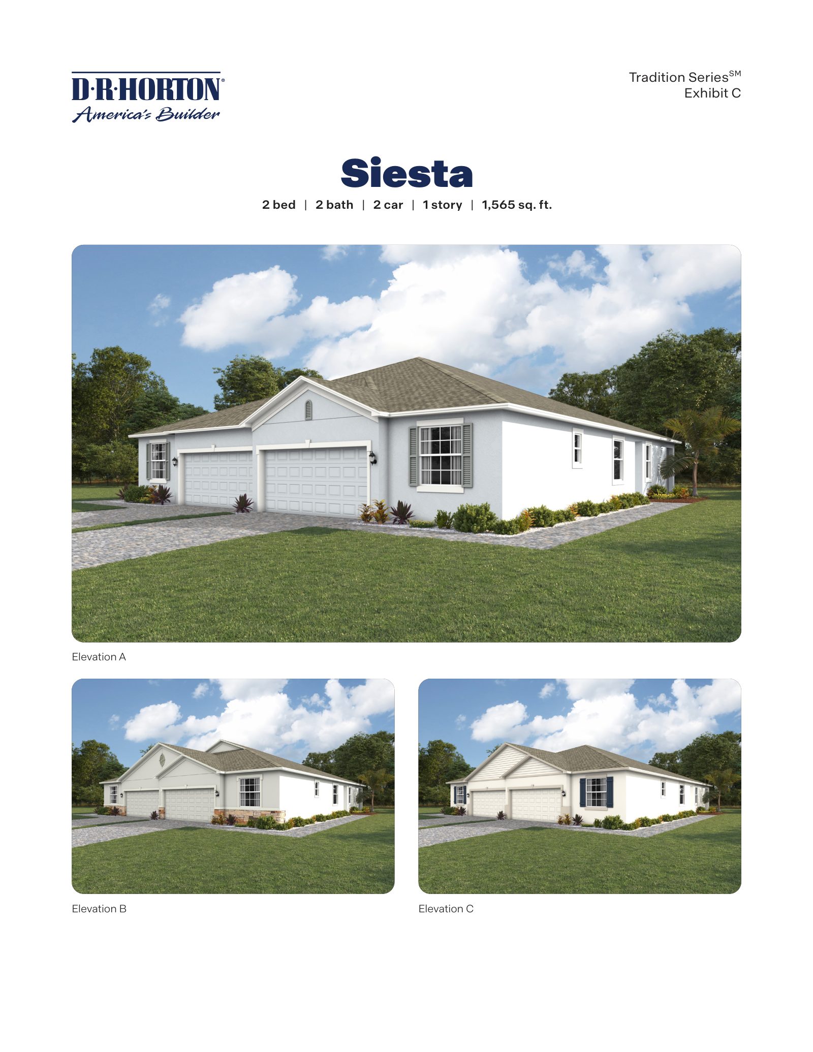 Siesta brochure, page 1 of 2